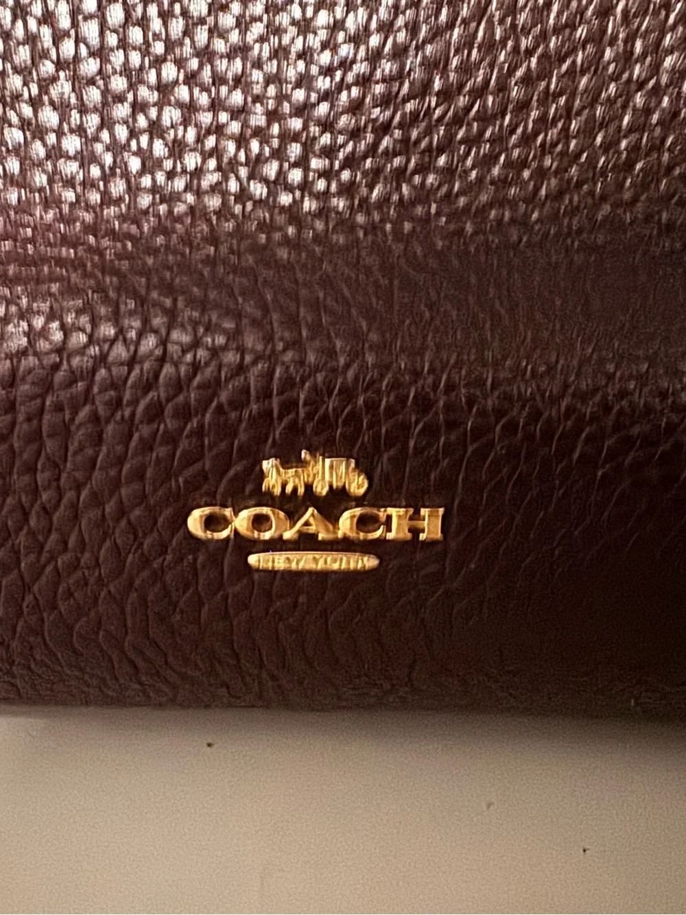 Coach Brooklyn Carryall 34 Oxblood Pebble Leather Bag 57276